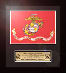 framed usmc flag gift 12 x 13 marine