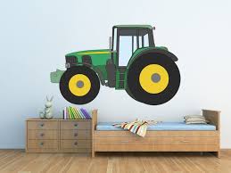 Green Tractor Wall Sticker Nursery Kids