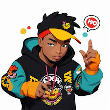 hip hop vector vibrant color in