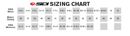 56 Efficient Sidi Size Chart Cycling