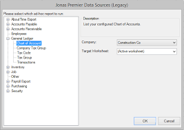 How To Print Chart Of Accounts Jonas Premier Software Support
