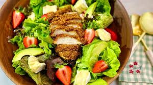 Does holding a chicken upside down help? Strawberry Salad With Pecan Crusted Chicken Avocado Brie Salad And Balsamic Roasted Strawberry Ice Cream The Six O Clock Show