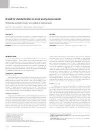 Pdf A Need For Standardization In Visual Acuity Measurement
