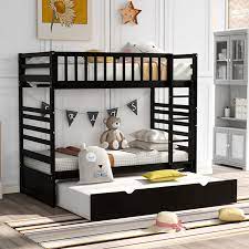 twin bunk bed with movable trundle