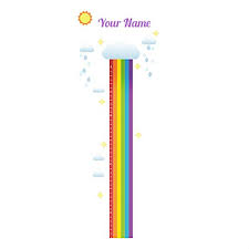 Personalized Rainbow Growth Chart Wall Decal For Nursery Kids Room