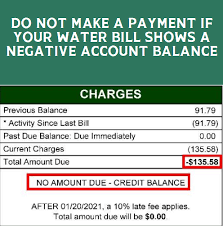 a negative water account balance means