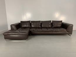 sectional sofa in dark brown leather