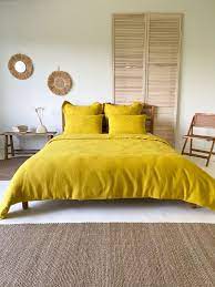Chartreuse Linen Duvet Cover Washed