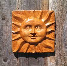 8 Square Sunface Wall Plaque Hanging
