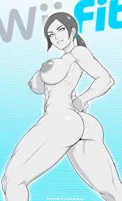 nisetanaka, wii fit trainer, wii fit trainer (female), nintendo, wii fit,  highres, source request, 1girl, ass, breasts, completely nude, large  breasts, nipples, no bra, no panties, nude, ponytail, solo - Image View - |