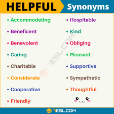 100 synonyms for helpful with