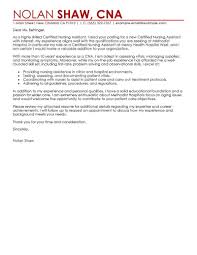 nursing aide istant cover letter