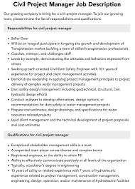 civil project manager job description