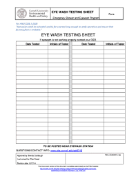 eye wash station sign off sheet form