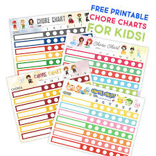 Free Printable Chore Charts For Kids The Cottage Market