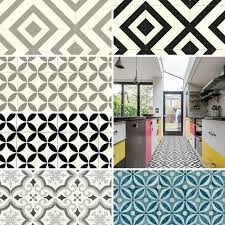 geometric tile effect vinyl flooring