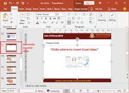 how to insert excel file in ppt