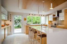 75 white floor kitchen with light wood