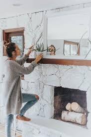 Paint Stone Tile Fireplace
