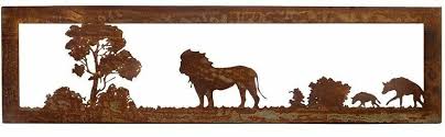 Rusted Metal African Savanna Lion And