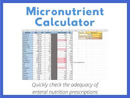 micronutrient calculator for enteral