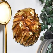 Geometric Lion Head Wall Art Black
