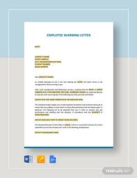 Lletters should include full details of the warning letters may be issued following actions taken by an employee, statements made by an employee, attitudes taken by an employee or in. 13 Employee Warning Letter Template Pdf Doc Free Premium Templates