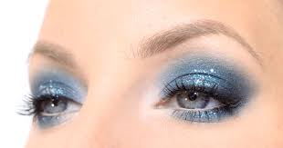 dark blue glitter makeup step by step