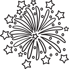 year fireworks isolated coloring page