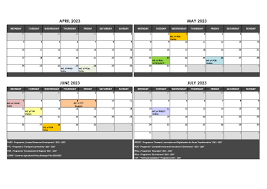 calendar for the monitoring committees