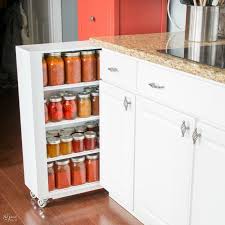 diy rolling kitchen jar storage shelves