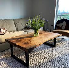 Rustic Wooden Coffee Table Live Edge