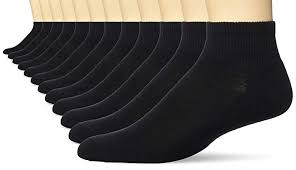 Hanes Mens Black Active Cool Ankle Socks Size 6 12