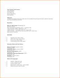         Example Resume Resume High School Student Sample for Resume  Objective For