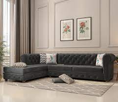 shape left aligned corner sofa velvet