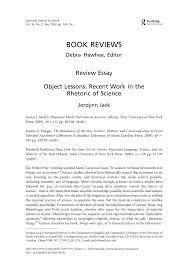 pdf review essay object lessons recent work in the rhetoric of pdf review essay object lessons recent work in the rhetoric of science