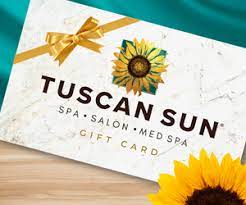 tuscan sun gift cards tuscan sun spa