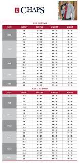 34 name brand clothing size charts