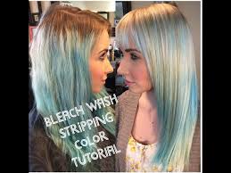 Dyeing your hair blue is a fun way to get out of a color rut. How To Strip Out Colored Hair Bleach Wash Tutorial Part 1 Youtube