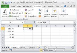 ms excel how to use the floor function