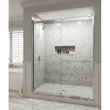 glass frameless sliding tub black