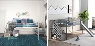 Loft Bed With Stairs Over A Bunk Bed