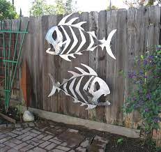 Metal Outdoor Fish Sculptures Scrap