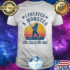 With everything from unique coasters that go great with engraved pint glasses (a great way to relax after a long day at a game) to custom printed softballs and mini bats for him to display at. Created A Monster She Calls Me Dad Softball Dad Vintage Shirt