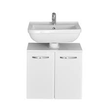 Verkaufe gebrauchten badezimmer unterschrank, weiß/grau mit waschbecken; Waschbecken Unterschrank Blanca Schmal Hammer Zuhause