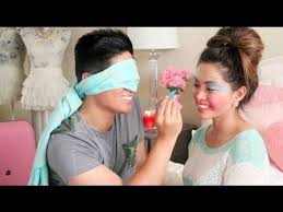 blindfolded makeup challenge with my