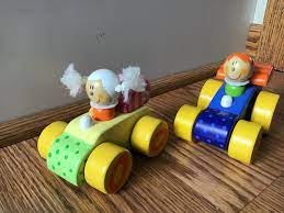 2 sevi race car wooden toys boy