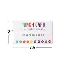 Punch Card Incentive Loyalty Reward Cards Business Card Size 3 5 X 2 Inches Pack Of 50