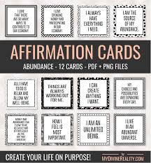51 wealth affirmations to manifest money. Printable Affirmation Cards Abraham Hicks Law Of Etsy