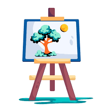 Vector Tree Painting Flat Icon Design